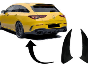 Bageste kofangerflapper Flics sidefinner egnet til Mercedes CLA Shooting Brake X118 CLA Coupe C118 (2019-nu) Piano Black CLA 45S design