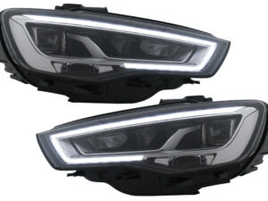 Fuldt LED-forlygter velegnet til Audi A3 8V Pre-Facelift (2013-2016) Opgradering fra halogen med sekventielle dynamiske blinklys LHD