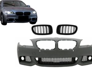 Frontskærm med centrale nyregriller, egnet til BMW 5 Serie F10 F11 Non LCI (07.2010-2013) Sedan Touring M-Technik Design
