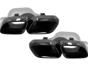 Udstødningsmuffler tips velegnet til Mercedes C-Class W205 S205 C205 A205 C63 C63S Facelift (2019-op) Sort
