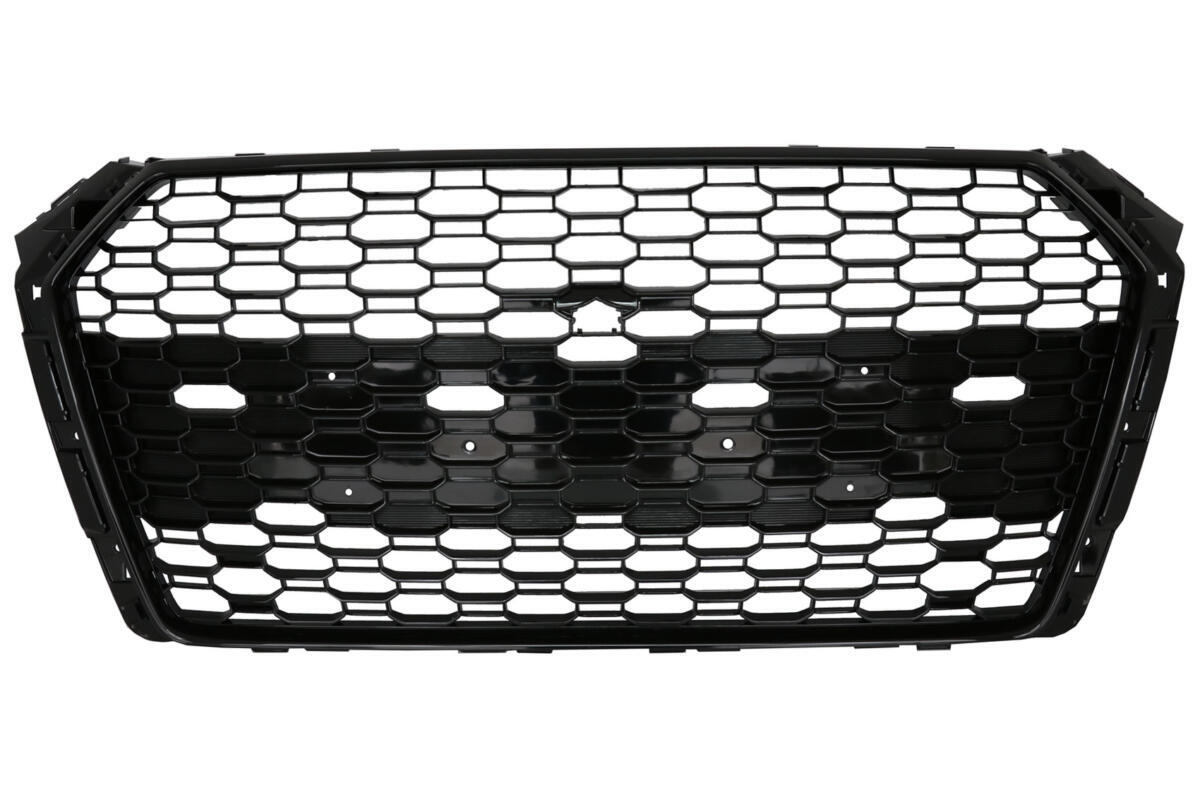Badgefri frontgrill egnet til Audi A4 B9 8W (2016-2018) Sedan Avant RS Design i piano sort
