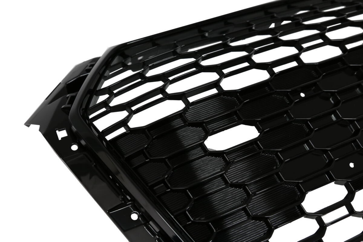 Badgefri frontgrill egnet til Audi A4 B9 8W (2016-2018) Sedan Avant RS Design i piano sort - Billede 3