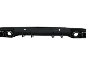Bageste kofanger valance diffuser med dobbelt udgang og udstødningsrør, egnet til Mercedes C-Class C205 A205 Coupe Cabriolet (2014-2019) C43 Design Night Package.