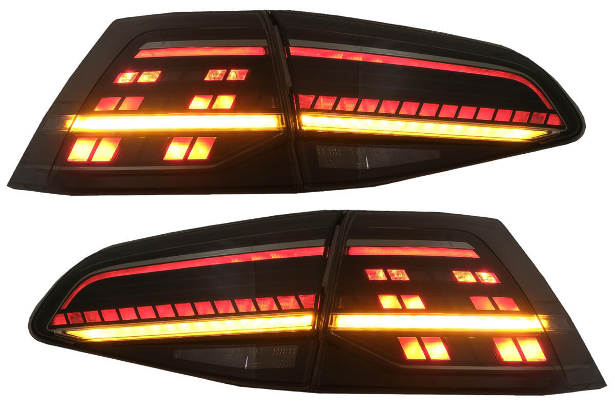 Fuldt LED baglygter egnet til VW Golf 7 & 7.5 VII (2012-2020) Facelift Retrofit G7.5 Look Dynamiske sekventielle blinklys Røgfarvet - Billede 2