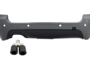 Bageste kofanger med udstødningsdæmper tip i mat kulfiber, egnet til BMW 5 Series E61 Touring (2003-2007) M-Technik M-tech Sport Design