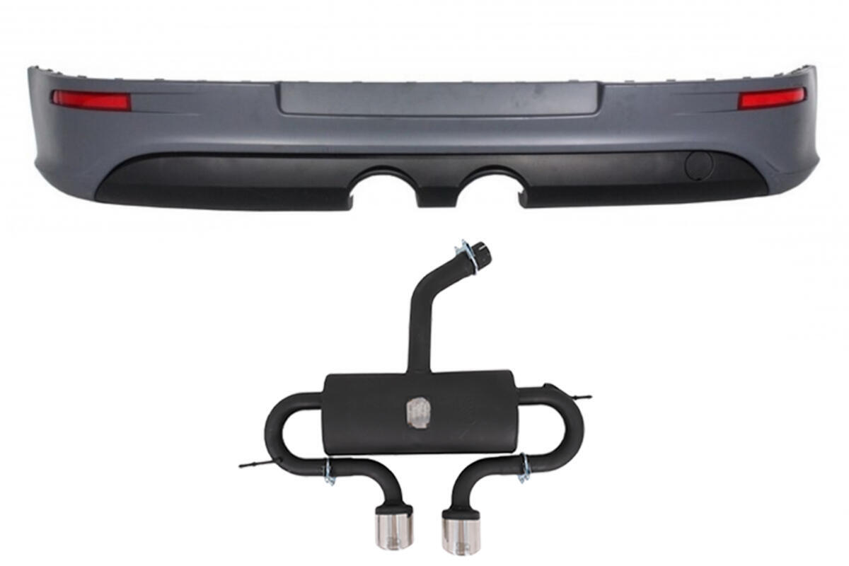 Bageste kofangerudvidelse med komplet udstødningssystem Catback, der passer til VW Golf 5 V (2003-2007) R32 Look