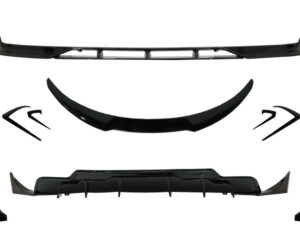 Body Kit Forlængelse egnet til Tesla Model 3 (2017-op) Front Bumper Lip Air Diffuser og Side Skørter i Piano Sort