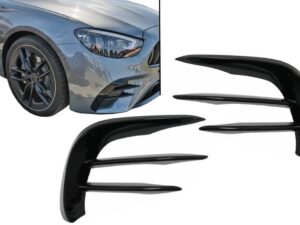 Frontskørter Sidefinne Flics egnet til Mercedes E-Class W213 S213 C238 A238 Facelift (2020-op) Klaver Sort til AMG Sport Line