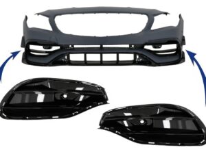 Frontskørtesidegittere egnet til Mercedes CLA W117 C117 X117 (2013-2018) Facelift CLA45 Design i klaverlakeret sort