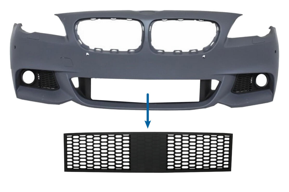 Frontskørt central nederste grill egnet til BMW 5 Serie F10 F11 M-Tech (2009-2017) til ACC