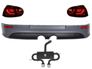 Bageste kofangerforlængelse egnet til VW Golf 5 V (2003-2007) med LED baglygter og komplet udstødningssystem i R32-look.