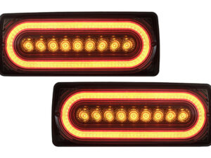 Fuldt LED baglygter egnet til Mercedes G-Class W463 (1989-2017) med dynamisk sekventiel blinklys i røgfarve.