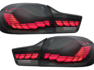 OLED baglygter egnet til BMW 4-serie F32 F33 F36 M4 F82 F83 (2013-03.2019) Røget rød med dynamisk sekventiel blinklys.