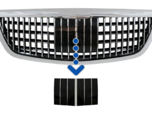 Frontgrill Distronic Cover egnet til Mercedes S-Klasse W222 X222 (2014-2020) Vertikalt design i krom