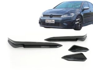 Frontskørts sidefinner til VW Golf 7.5 5G R Hatchback (2017-2020) i carbon-look