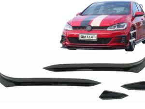 Frontskørts sidefinner til VW Golf 7.5 GTI 5G Hatchback (2017-2020) i carbon-look