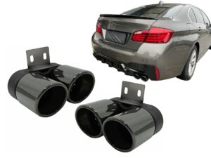 Udstødningsdæmper tips velegnet til BMW 5 Series F10 F11 (2011-2017) M5 LCI design sort