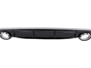 Bageste kofanger valance diffuser med dobbelt udgang, egnet til Audi Q7 SUV 4M (2015-2019) S-Line kofanger.