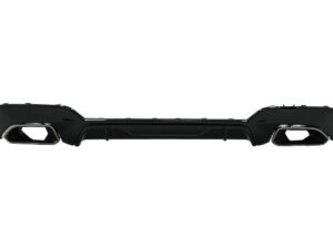 Bageste kofanger valance diffuser med krom udstødningsspidser, egnet til BMW 3-serie G20 G28 Sedan G21 Touring (2018-2022) M340i M Look.