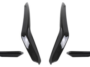 Frontskørtsidevinger flapper egnet til VW Golf 8 Mk8 MQB GTI / R-Line (2020-og frem) Klaver sort