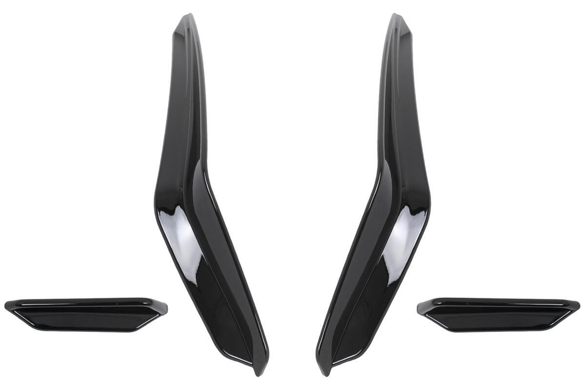 Frontskørtsidevinger flapper egnet til VW Golf 8 Mk8 MQB GTI / R-Line (2020-og frem) Klaver sort
