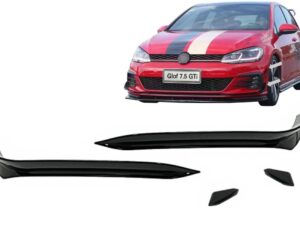 Frontskørtsidevinger flapper egnet til VW Golf 7.5 GTI 5G Hatchback (2017-2020) i klaversort.