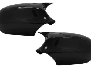 Spejlcovere passende til BMW 3 Series E90 E91 LCI (2008-2011) M Sport Design i blank sort