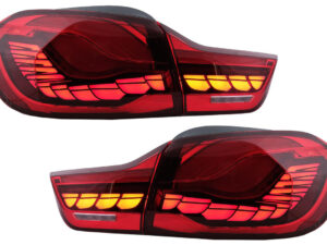 OLED baglygter velegnet til BMW 4 Series F32 F33 F36 M4 F82 F83 (2013-03.2019) Røde med dynamisk sekventiel blinklys.