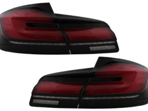 LED baglygter egnet til BMW 5-serie F10 (2011-2017) med dynamisk sekventiel blinklysopgradering til LCI G30 design.