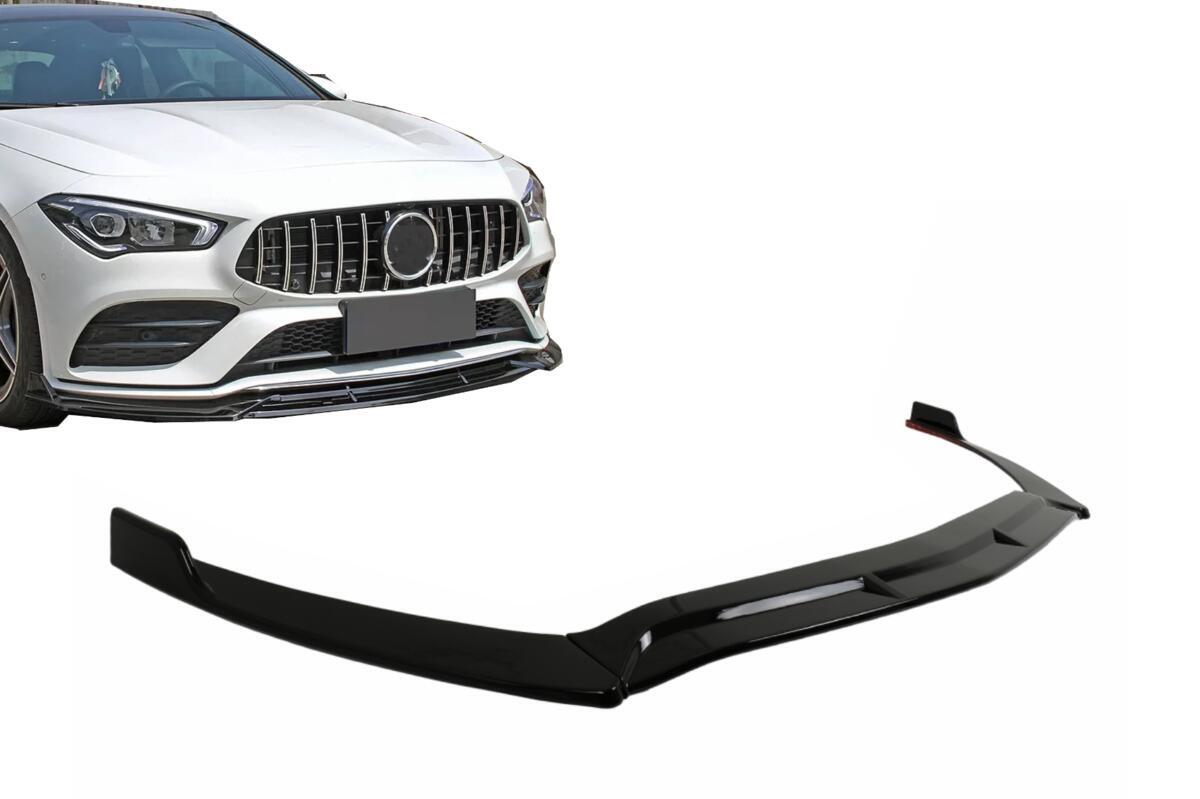 Frontspoilerlæbe til Mercedes CLA X118 C118 Sport Line CLA35 (2019-2023) i piano sort.