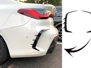 Bageste kofangerflapper sidefinner Flics egnet til BMW 4 Series G22 Coupe (2020-nu) M Tech piano sort