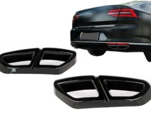 Udstødningsrør Dekorative Rammer velegnede til VW Passat B8 3G GTE / Alltrack (2015-2019) Klaver Sort