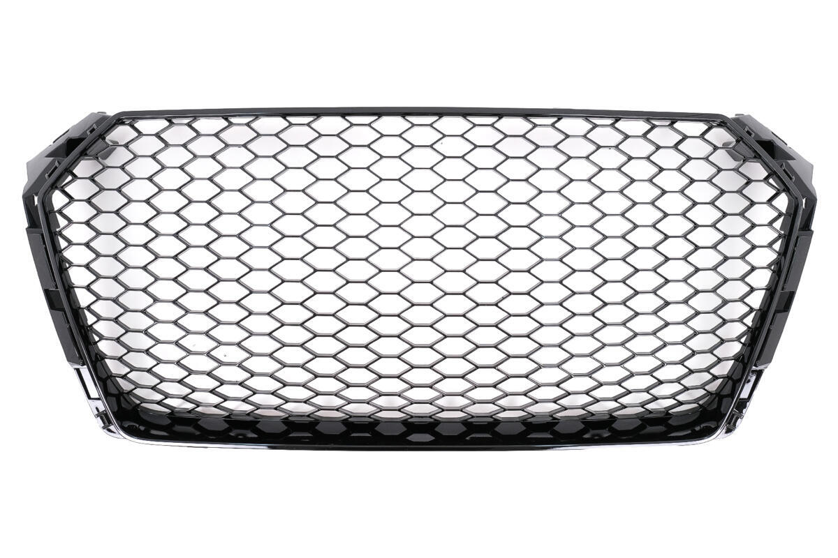 Frontgrill egnet til Audi A4 B9 8W (2016-2018) Sedan Avant RS Design i blank sort - Billede 2