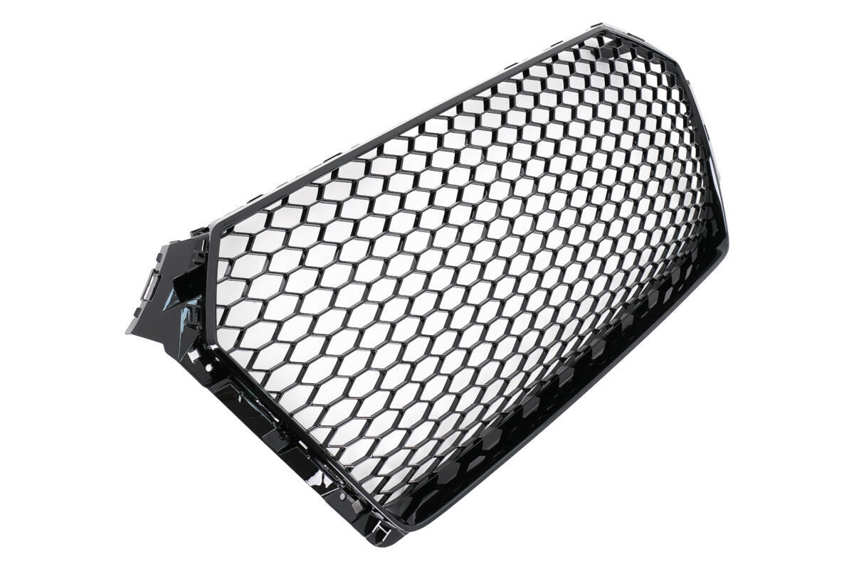 Frontgrill egnet til Audi A4 B9 8W (2016-2018) Sedan Avant RS Design i blank sort - Billede 3
