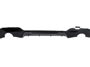 Bageste kofanger diffuser med dobbelt udgang til enkelt udstødning, egnet til BMW 3 Series G20 G28 Sedan G21 Touring (2018-2022) med midterindsats i carbon-look.