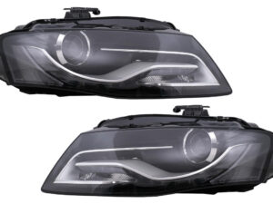 LED DRL-forlygter til dagskørsel, der passer til Audi A4 B8 8K (2009-10.2011) i sort.