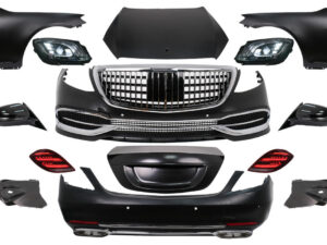 Komplet bodykit egnet til Mercedes S-Class W221 (2005-2013) konvertering til 2018 W222 design.