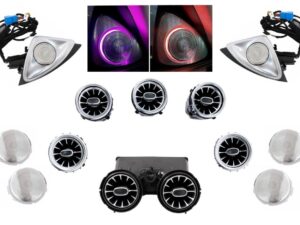 Kit til AC-ventilationsgitter, dørmidterhøjttalercover, 4D roterende tweeters, 64 farver, egnet til Mercedes C-Klasse W205 Facelift (2018-2020)