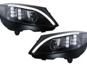 TRU LED DRL forlygter velegnede til Mercedes C-Klasse W205 S205 A205 C205 (2014-2018) Sorte dynamiske sekventielle blinklys