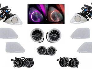 Kit AC Vent 64 farver LED 4D roterende tweeter gitterdæksel højttaler egnet til Mercedes S-Class W222 (2013-2020)
