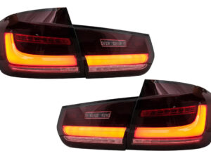 FULL LED BAR Baglygter egnet til BMW 3 Serie F30 Pre LCI & LCI (2011-2019) Rød Klar med Dynamisk Sekventiel Blinklys