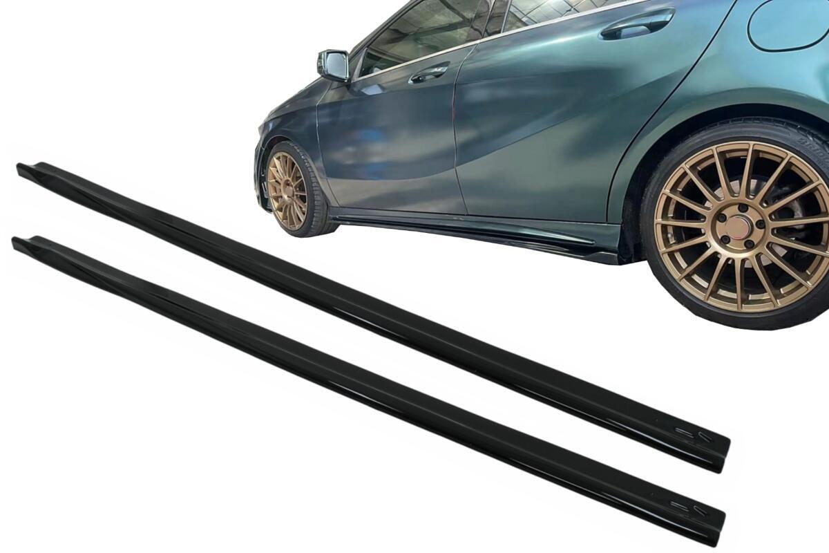 Side Skirts Extension egnet til Mercedes A-Class W176 Sport Line A45 Hatchback (2012-2018) Piano Sort