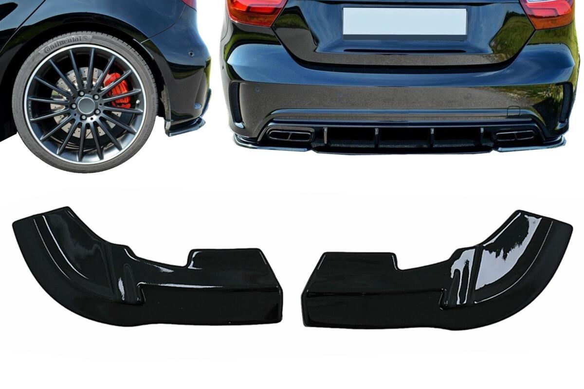 Bageste kofanger side splittere finner velegnet til Mercedes A-Klasse W176 Sport Line A45 Hatchback (2012-2018) i klaversort.