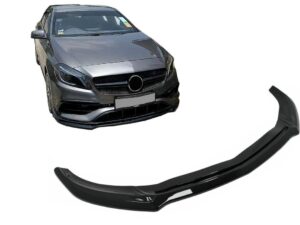 Frontskørtsforlængelse egnet til Mercedes A-Class W176 AMG Facelift (2015-2018) i klaverlakeret sort.