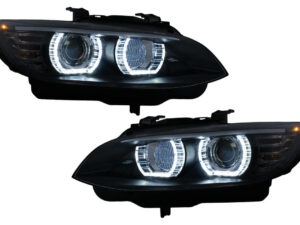 LED Angel Eyes forlygter velegnede til BMW 3 Serie E92 E93 (2006-2010) med Xenon sort.