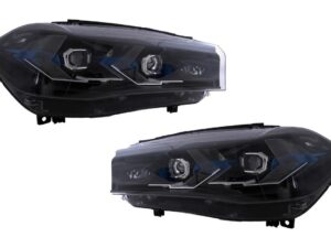 LED-forlygter velegnet til BMW X5 F15 (2013-2018) konvertering til G05 design i sort.