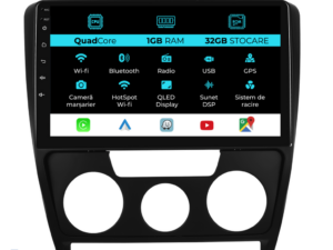 Navigation til Skoda Octavia 2, 2004 - 2013, 10 Tommer, 1Gb RAM, 32Gb Lager, Carplay