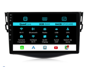 Navigation til Toyota Rav 4, 2006-2013, 9 tommer, 2 GB RAM, 64 GB lager, Carplay