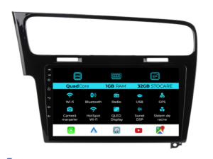 Navigation til Volkswagen Golf 7 (2013-2020), 10 tommer, 1Gb RAM, 32Gb lager, Carplay