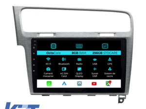 Navigation til Volkswagen Golf 7 (2013-2020), 10 tommer, 8Gb RAM, 256Gb lager, Carplay